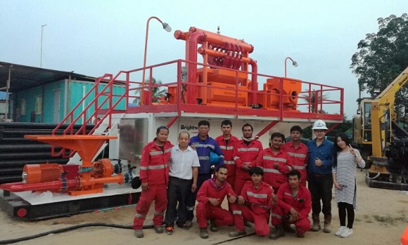 350GPM Mud recovery system for Thailand customer technical services on site