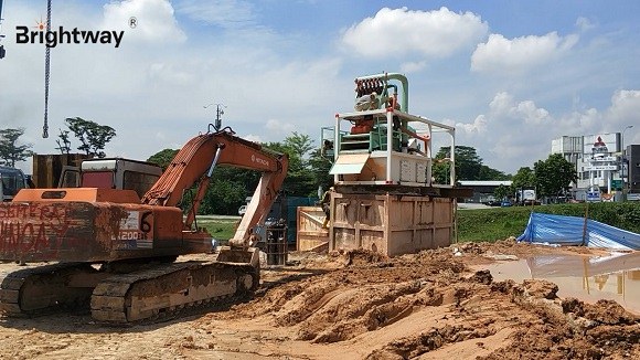 正道能源BWSP250泥水分离系统在马来西亚微型隧道机施工现场